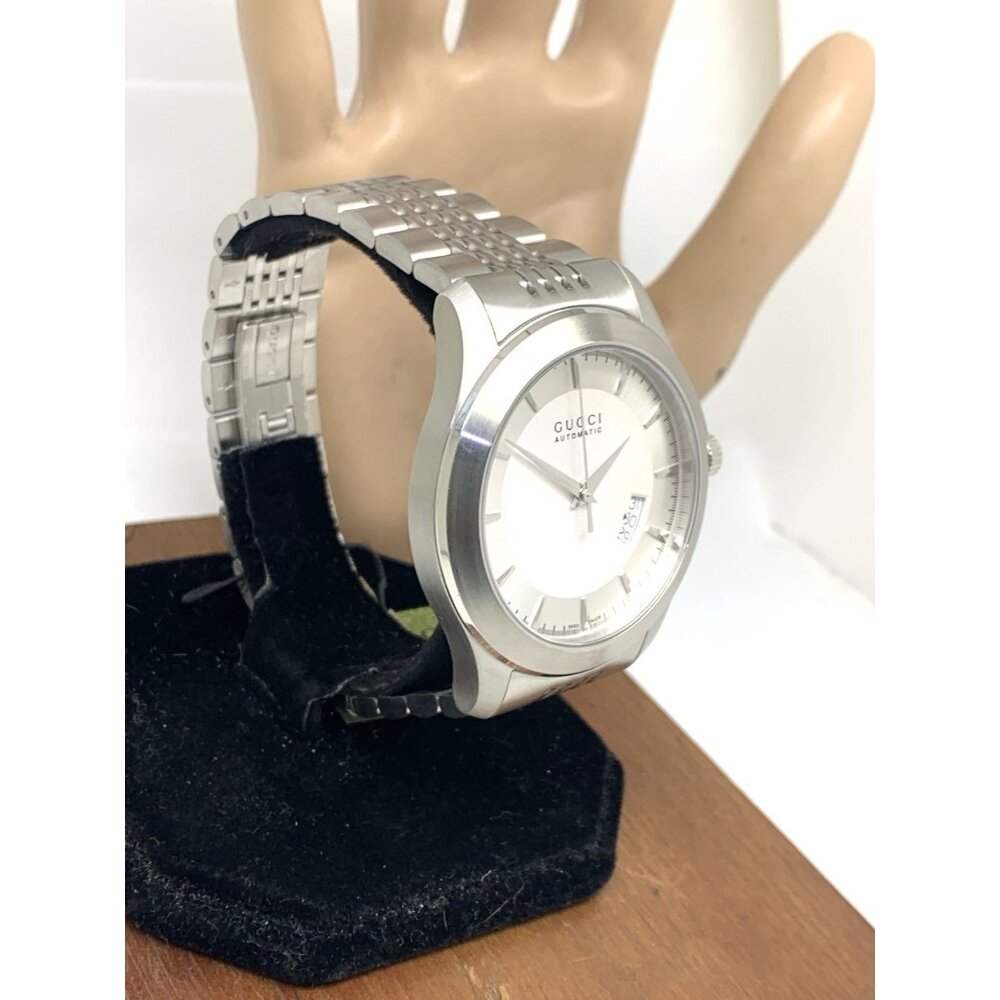 Gucci Men's Watch YA126209 G-Timeless Swiss Automatic Silver Steel 44mm - Picture 14 of 14